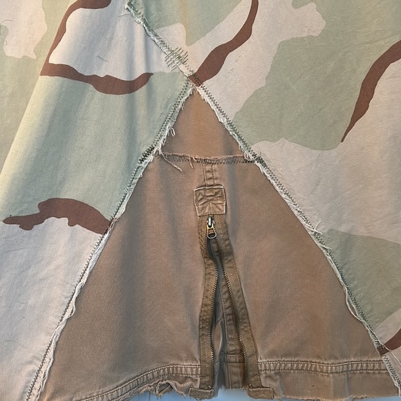 Upcycled punisher patched desert camouflage army flight/jump suit duster jacket - Picture 6 of 17